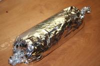 ... pakujemy do foli aluminiowej a końcówki...